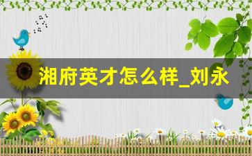 湘府英才怎么样_刘永忠 天心区湘府英才小学